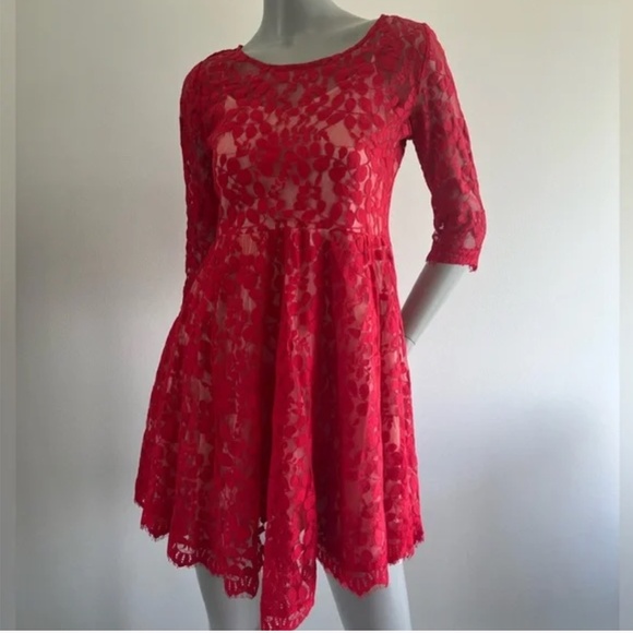 FREE PEOPLE| FLORAL MESH LACE DRESS - Picture 7 of 15